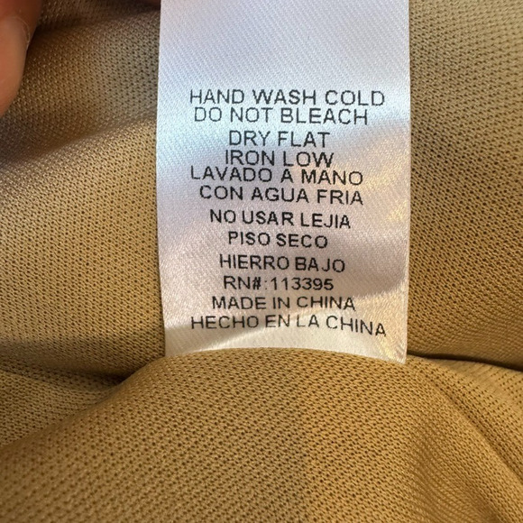 En Crème Polka Dot Shoulder Tie Pleated Wide Leg Jumpsuit: Light Brown / M - Picture 7 of 16